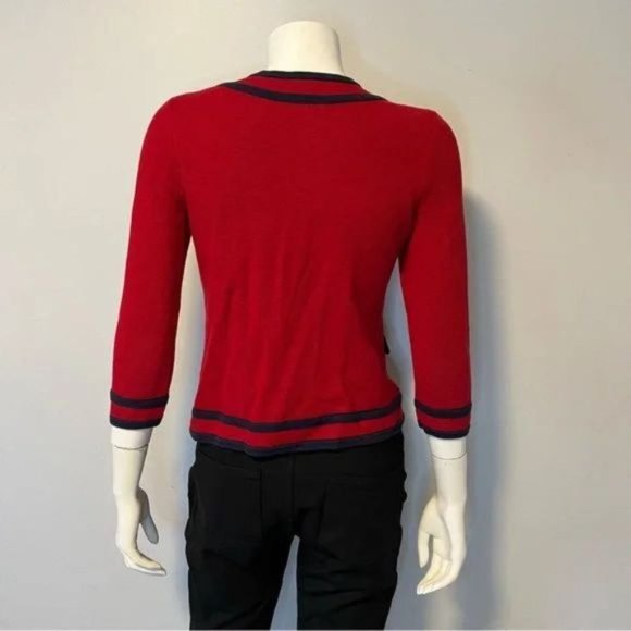 Vintage Talbots Red Knitted sweater jacket /cardigan size XS - Picture 4 of 8
